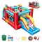 Ice Cream-Themed Inflatable Bounce House with Slide and Basketball Hoop Ball Pit Toss Rings for Boys and Girls